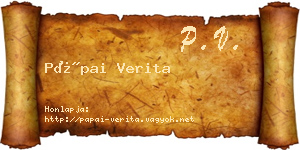 Pápai Verita névjegykártya